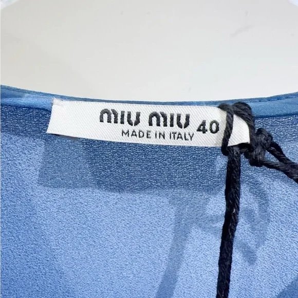 Authentic Miu Miu Blue Dress with White Lace Collar - Picture 4 of 9